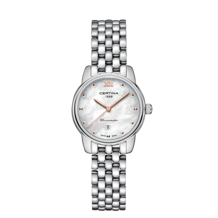 Reloj Certina DS-8 C033.051.11.118.01 para mujer con esfera de nácar y brazalete de acero