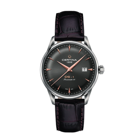 Reloj Certina DS-1 C029.807.16.081.01 automático con esfera gris e índices en tono oro rosa