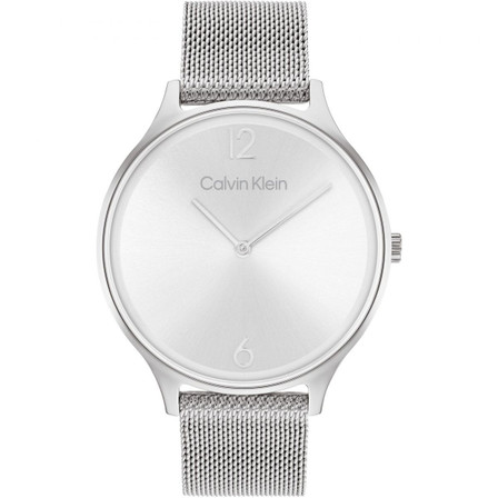 Reloj Calvin Klein Timeless Mesh 38 mm 25200001 para mujer con esfera plateada y brazalete de malla de acero