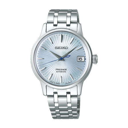 Reloj Seiko Presage Cocktail SRP841J1 automático con esfera azul clara y brazalete de acero