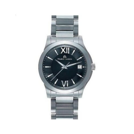 Reloj Maurice Lacroix Miros Date 28mm MI1063-SS002-310 con esfera gris oscura y brazalete de acero