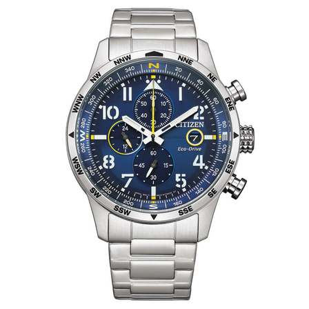 Reloj Citizen Urban Crono CA0790-83L Eco-Drive con esfera azul y brazalete de acero inoxidable