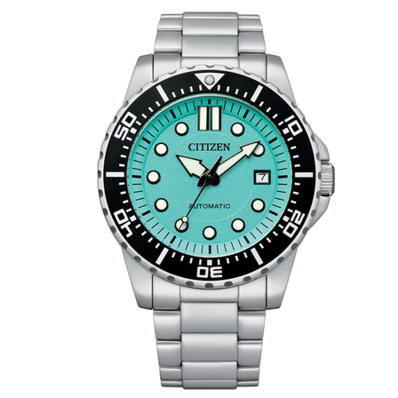 Reloj Citizen Urban NJ0170-83X automático con esfera verde turquesa y brazalete de acero inoxidable