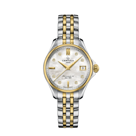 Reloj Certina DS Action Lady Powermatic 80 C032.207.22.116.00 automático con esfera clara y brazalete bicolor de acero y tono dorado