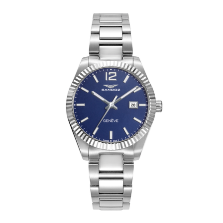 Reloj Sandoz Casual 81384-35 para mujer con esfera azul y brazalete de acero inoxidable