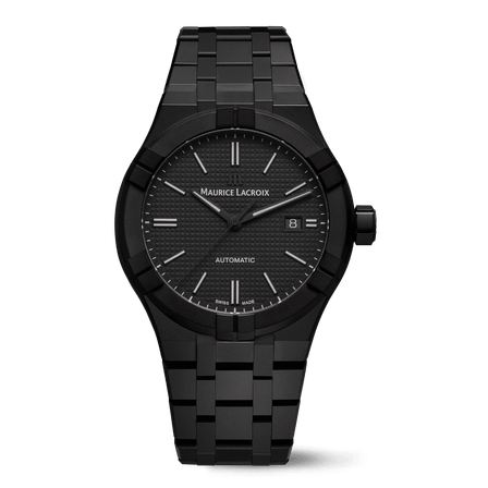 Reloj Maurice Lacroix AIKON Automatic Ceramic 42mm AI6008-CRM22-330-2 con esfera negra y brazalete de cerámica negra