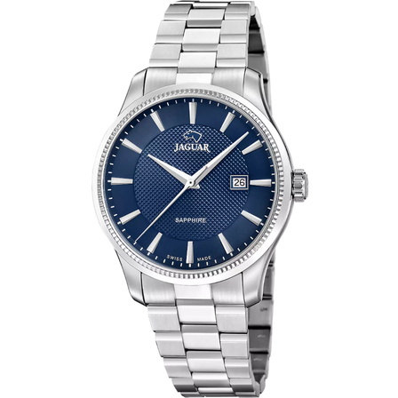Reloj Jaguar Swiss Made J1041/3 para hombre con esfera azul y brazalete de acero inoxidable
