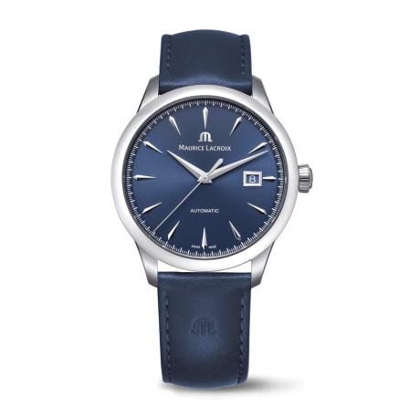 Reloj Maurice Lacroix 1975 Automatic 40mm 756008-SS001-430-4 con esfera azul y correa de piel azul
