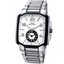 Reloj Sandoz 81297-00 de cuarzo con esfera blanca, hora dual y brazalete de acero