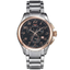 Reloj Sandoz 81343-95 para hombre con esfera negra, cronógrafo, detalles en oro rosa y brazalete de acero
