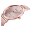 Detalle del Sandoz Classic 81350-97 con esfera rosa, caja de acero y correa de malla milanesa