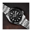 Seiko 5 Sports SKX Series SRPE55K1 con esfera negra, índices luminiscentes y brazalete de acero