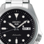 Detalle del Seiko 5 Sports SKX Series SRPE55K1 automático con esfera negra y calendario de día y fecha
