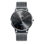 Reloj Sandoz Classic 81445-17 con esfera negra, caja de acero y brazalete de malla milanesa en tono antracita