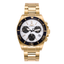 Reloj Sandoz Sport 81447-99 cronógrafo con esfera blanca, subesferas negras y brazalete dorado