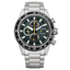 Reloj Citizen Urban Crono CA0780-87X Eco-Drive con esfera negra, cronógrafo y brazalete de acero inoxidable