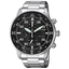 Reloj Citizen Aviator Crono CA0690-88E Eco-Drive con esfera negra, cronógrafo y brazalete de acero inoxidable
