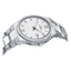Detalle del Sandoz Style 83004-03 con esfera blanca, caja de acero y brazalete metálico