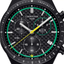 Detalle de la esfera del Certina DS-7 Chronograph Padel Edition C043.417.38.201.10 con cronógrafo, taquímetro y detalles verdes