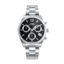 Reloj Sandoz Casual 81527-55 con esfera negra, cronógrafo y brazalete de acero inoxidable