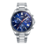 Reloj Sandoz Casual 83003-37 con esfera azul, cronógrafo y brazalete de acero inoxidable