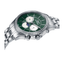 Detalle del Sandoz Classic 81376-99 con esfera verde, subesferas blancas y caja de acero con circonitas