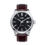 Reloj Sandoz Casual 81377-57 con esfera negra, caja de acero inoxidable y correa de piel marrón