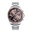 Reloj Sandoz Casual 83003-17 con esfera gris, cronógrafo y detalles en tono rosa