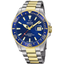Reloj Jaguar Pro Diver Automático D887/1 con esfera azul, bisel azul y brazalete bicolor de acero y tono dorado