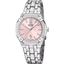 Reloj Jaguar Diplomatic J1016/2 para mujer con esfera rosa e índices plateados y brazalete de acero inoxidable