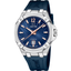 Reloj Jaguar Swiss Made J1030/2 automático con esfera azul, detalles en tono cobre y correa de caucho azul