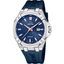 Reloj Jaguar Diplomatic J1010/2 con esfera azul, detalles en tono rosa y correa de caucho azul