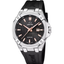 Reloj Jaguar Diplomatic J1010/4 con esfera negra, detalles en tono rosa y correa de caucho negro