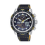 Reloj Citizen Blue Angels JY8078-01L radiocontrolado Eco-Drive con esfera azul, cronógrafo y correa de piel negra