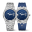 Maurice Lacroix Aikon Quartz Date 40 mm (Pack) - AI1108-SS00F-430-C con esfera azul, brazalete de acero y correa de caucho azul