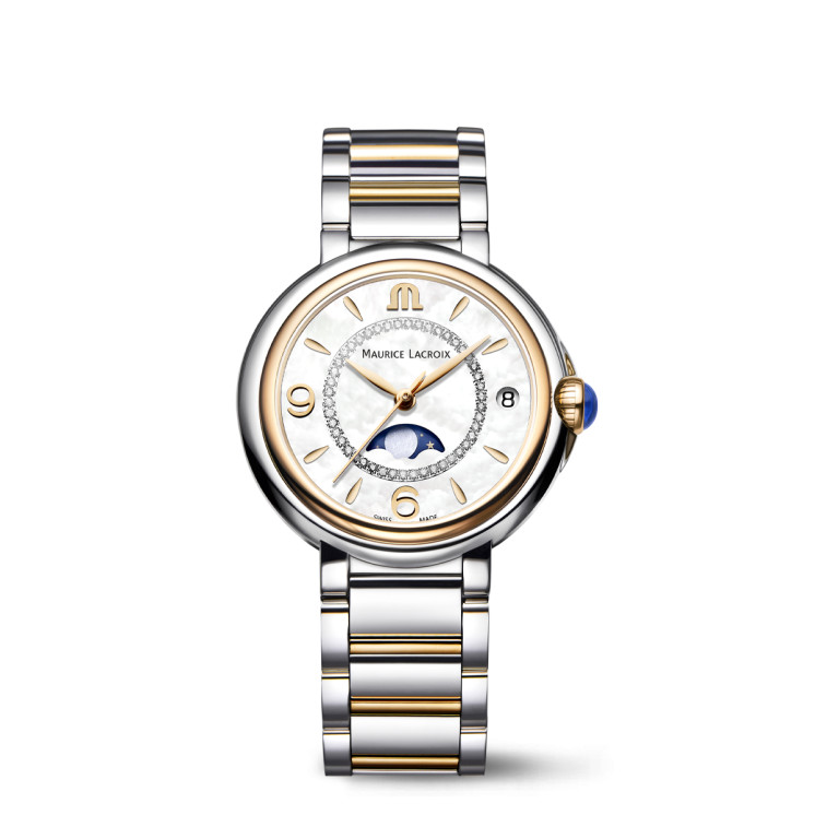 Reloj Maurice Lacroix Fiaba Moonphase Date 32mm FA1084-PVP13-150-1 bicolor con esfera de nácar