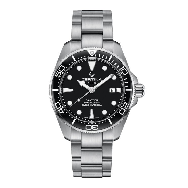 Reloj Certina DS Action Diver C032.607.11.051.00 automático con esfera negra y brazalete de acero