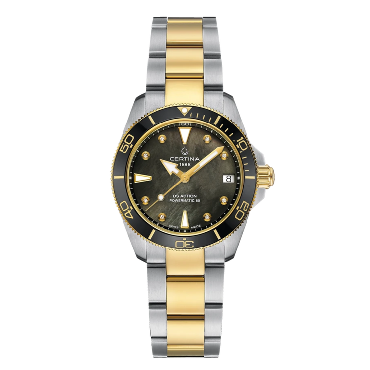 Reloj Certina DS Action 34.5 mm C032.007.22.126.00 automático con esfera de nácar y brazalete bicolor