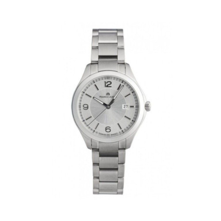 Reloj Maurice Lacroix Miros MI1014-SS002-130 para mujer con esfera plateada y brazalete de acero