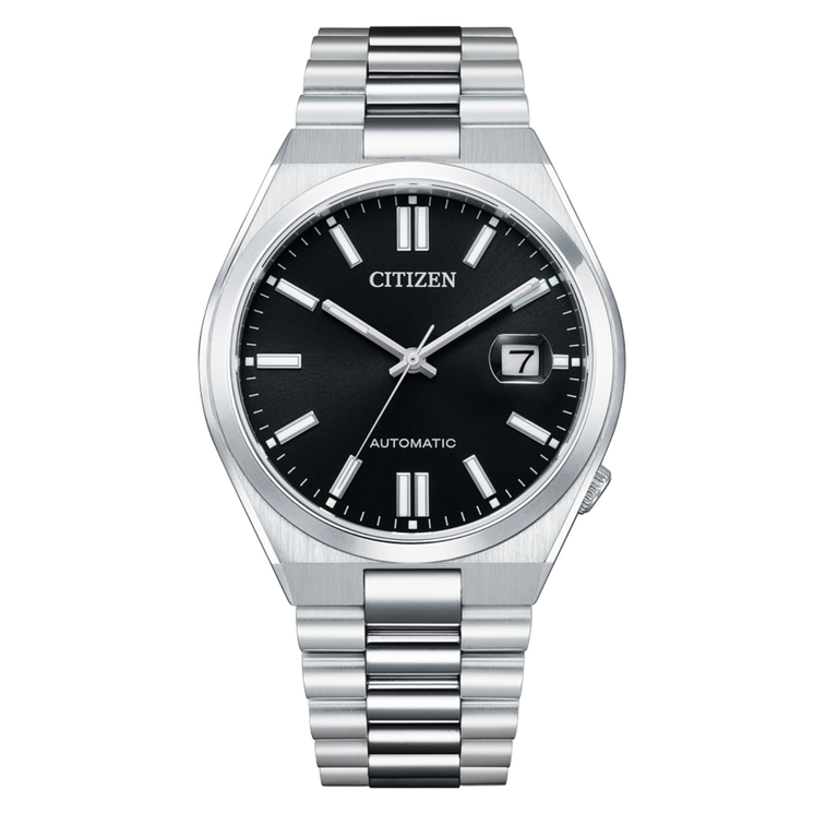 Reloj Citizen Tsuyosa NJ0150-81E automático con esfera negra y brazalete de acero inoxidable