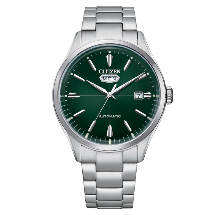 Reloj Citizen Automático C7 NH8391-51X con esfera verde y brazalete de acero inoxidable