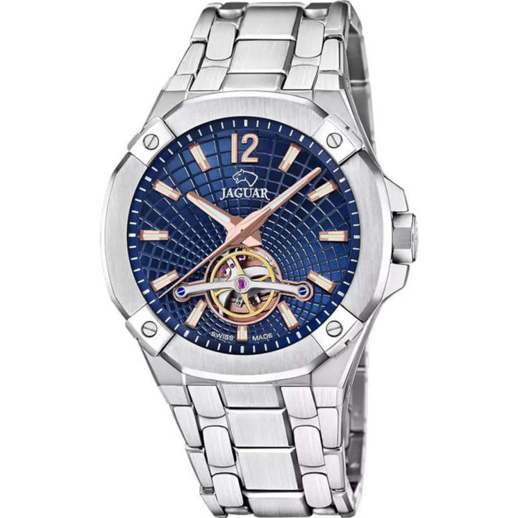 Reloj Jaguar Automático Balancier J1007/2 con esfera azul, detalle open heart y brazalete de acero inoxidable