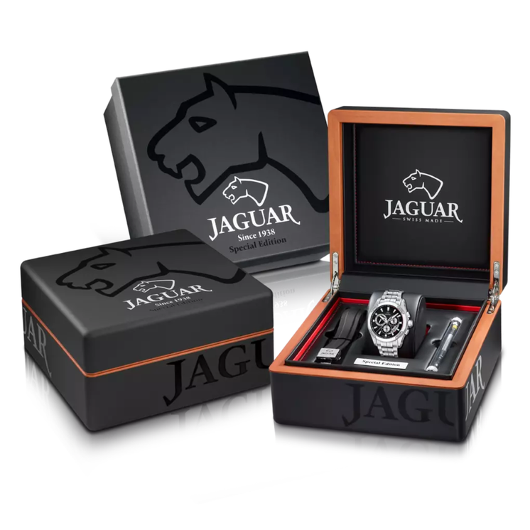 Reloj Jaguar Swiss Made J1033/1 presentado con su estuche y caja original Jaguar