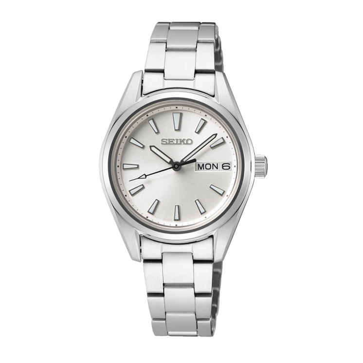 Reloj Seiko Ladies SUR349P1 para mujer con esfera blanca y brazalete de acero inoxidable