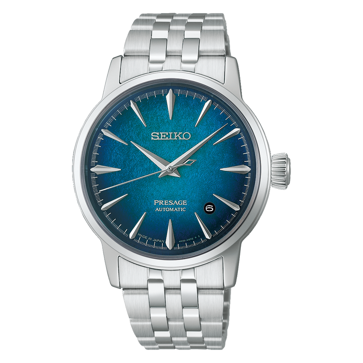 Seiko Presage Cocktail Time Emerald Mist - HCB001J1 automático 4R35 de 38,5 mm con esfera verde esmeralda y brazalete de acero
