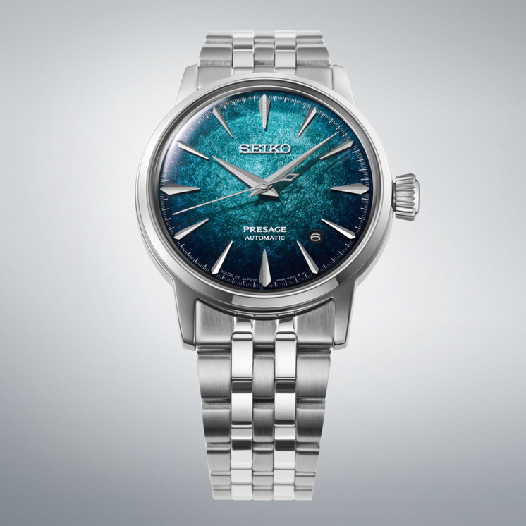 Seiko Presage Cocktail Time Emerald Mist - HCB001J1 con cristal Hardlex, corona y caja de acero pulido