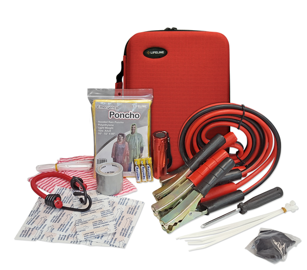 Emergency Roadside Kit - Carry Bag & Supplies - Front View