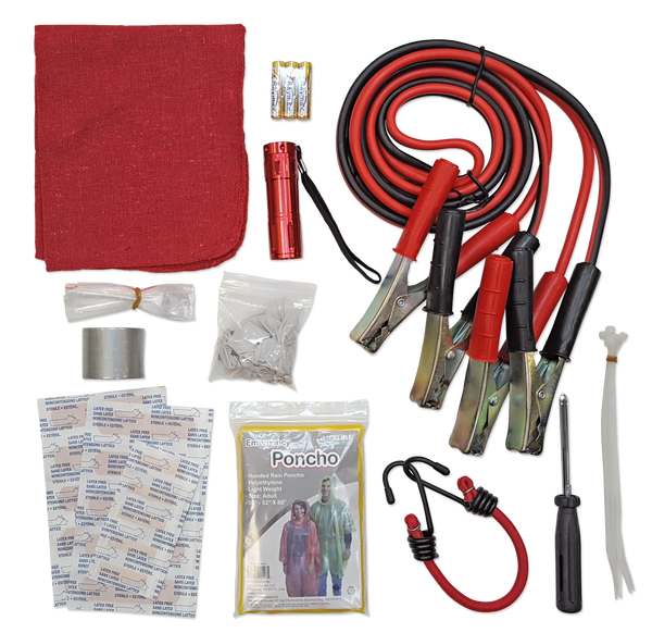 Emergency Roadside Kit - 35 Piece Supplies - Top View