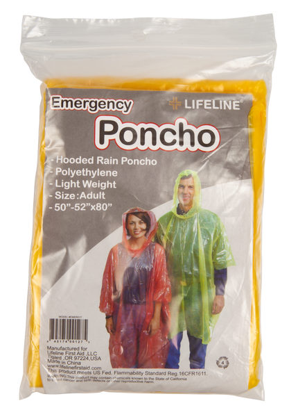Emergency Roadside Kit - Emergency Poncho - Front View