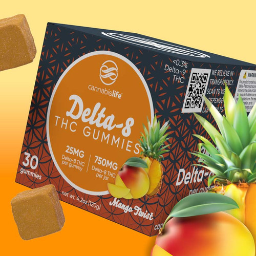 Mango Twist Delta-8 Gummies - (30ct) 750mg